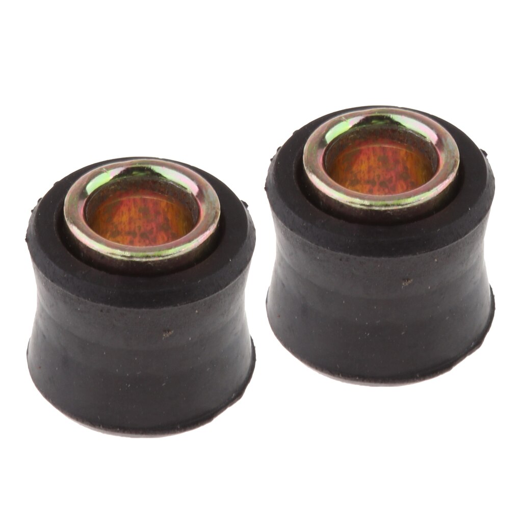 2x Black Motorcycle Shock Absorber Bushing Made Of Rubber And Metal, Replacement For The Old Or Defective Bush, Φ10mm