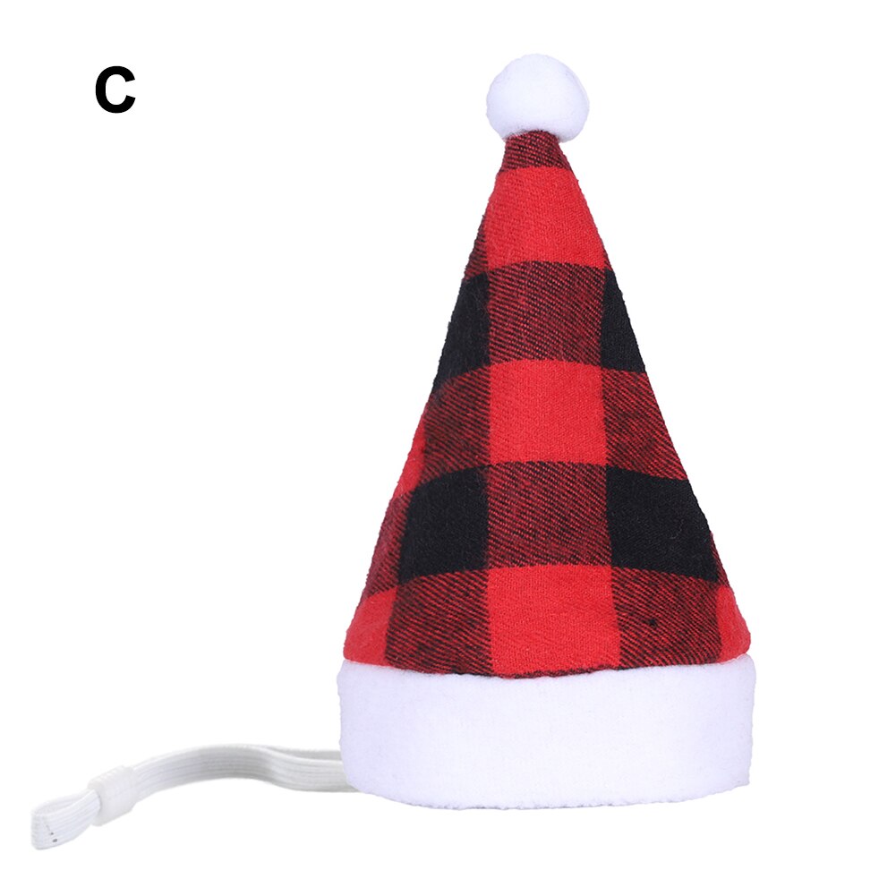 Nieuw huisdier kerstmuts kerst kat hond winter warme pluche muts kerstfeest decoratie hoed grappig schattig: C