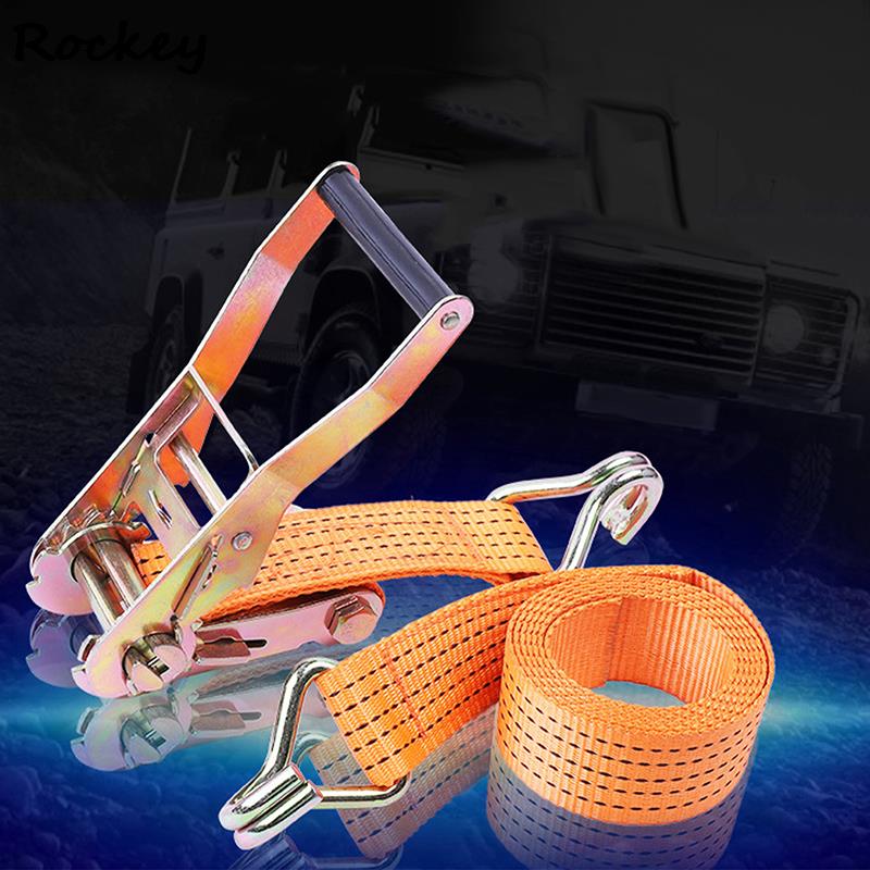 50mm *6*m Bundling Ratchet Straps Tie Down 2 Tons Claw Lorry Lashing Straps Belt For Car Cargo Heavy Duty Transport Luggage