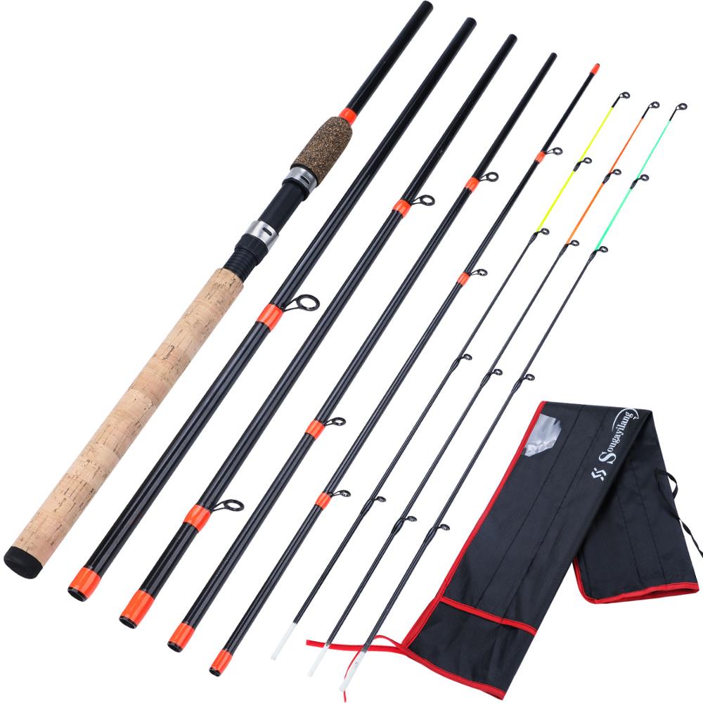 Sougayilang 3m L M HPower Fishing Rod 6 Section Feeder Rod Ultralight Weight Carbon Spinning Travel Rod Fishing Tackle De Pesce: White