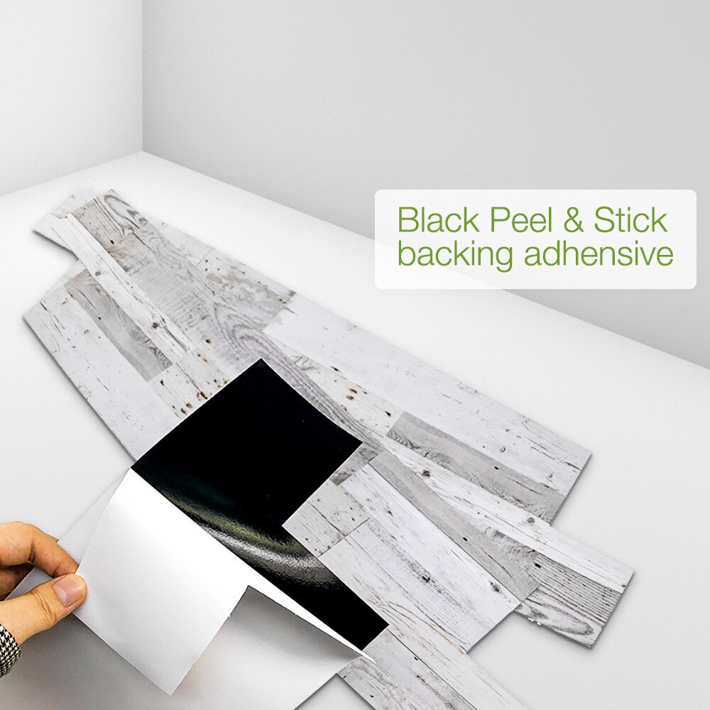 14Pcs/1㎡ White Wood Grain Tile Kitchen Self-adhesive Wall Floor Decor Stickers Bathroom Home DIY Tile Sticker