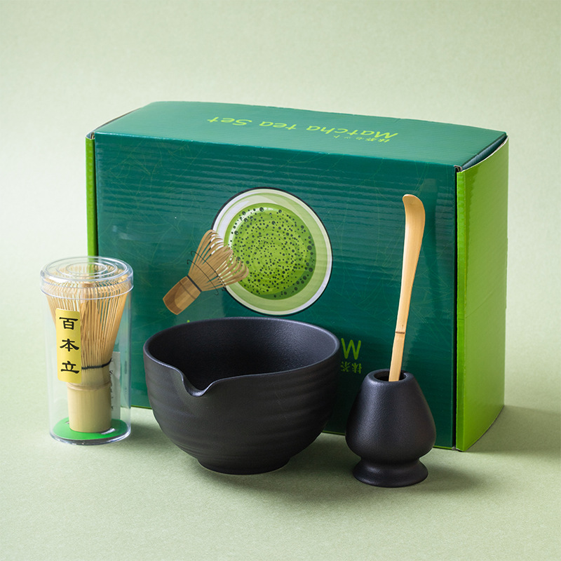 Ensemble de fabrication de Matcha japonais, brosse Matcha en bambou, bol Matcha exquis, boîte avec fouet, outils à thé somptueux, grands , 1 à 7 pièces: jaune clair