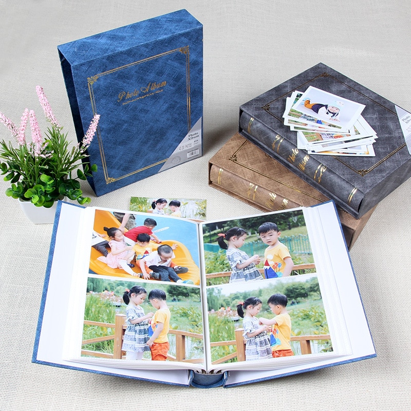 4d stora 6- tum intert fotoalbum 200 sidor klippbok papper baby familj klippbok album bröllop foto album klippbok album