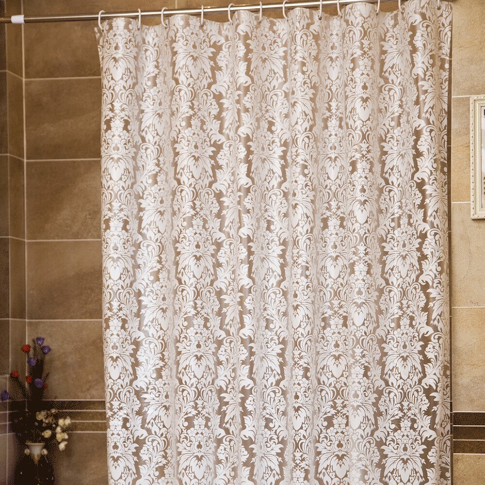Vaskbart gardin badebruseforhæng badeværelse marokko peva vandtæt krog hjemmebruser blomstergardiner med kroge 8 størrelser  d30