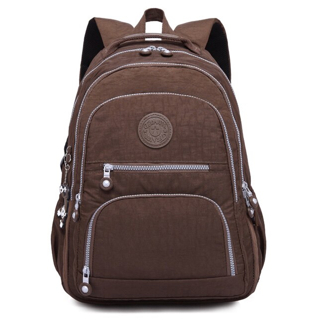 Casual Backpack Children School Bag For Teenage Girl Mochila Feminina Waterproof School Backpack Large Capacity Women Backpacks: Chocolate Color