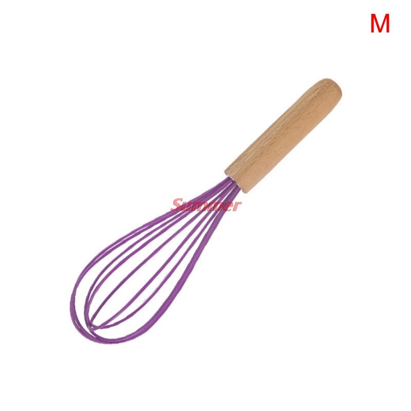 Purple Silicone Cooking Utensils Set Non-stick Spatula Shovel Wooden Handle Cooking Tools Set Special Heat-resistant: M