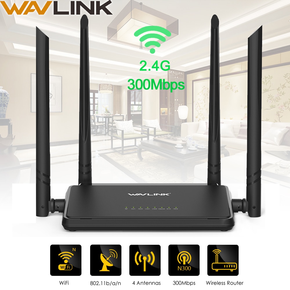 Draadloze Wi-fi Router Smart Wifi Repeater/Router/Ap 300Mbps Range Extender Met 4 Externe Antennes Wps-knop ip Qos Wavlink