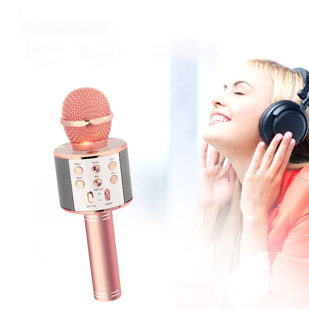 Bluetooth Wireless Microphone Speaker Handheld Microphone Karaoke Mic Music Player Singing Recorder KTV Microphone