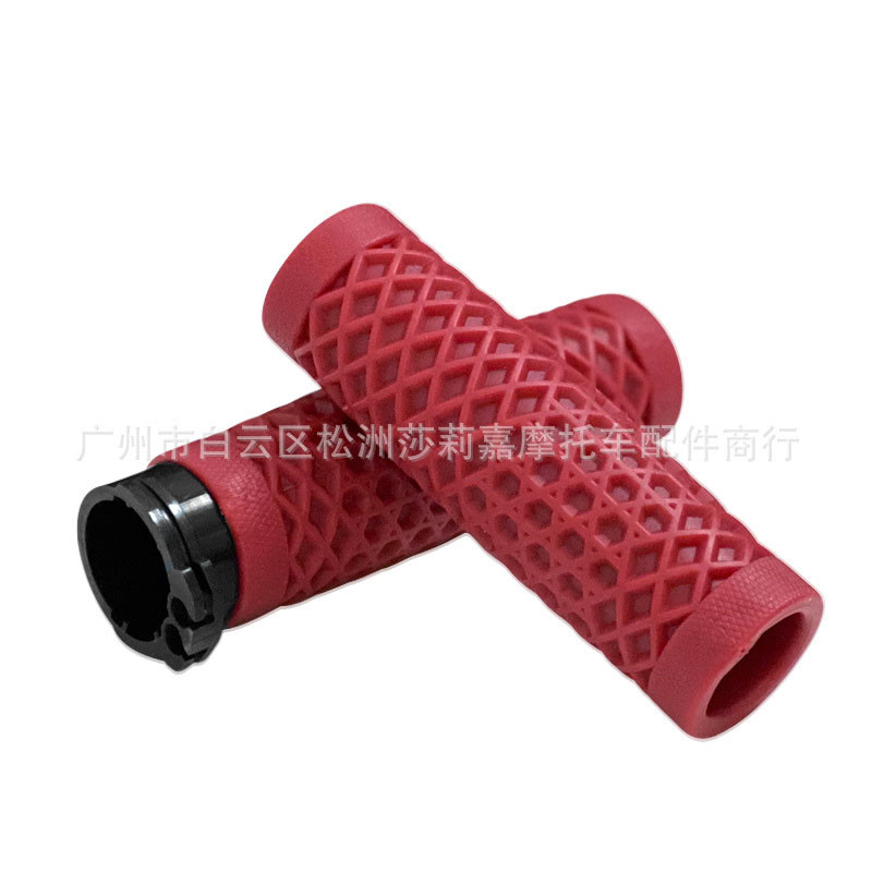 A Pair Motorcycle Handlebar Motorbike Throttle Grip Handle Rubber Modified Accessories Anti Slip 22MM 25MM Universal: Red