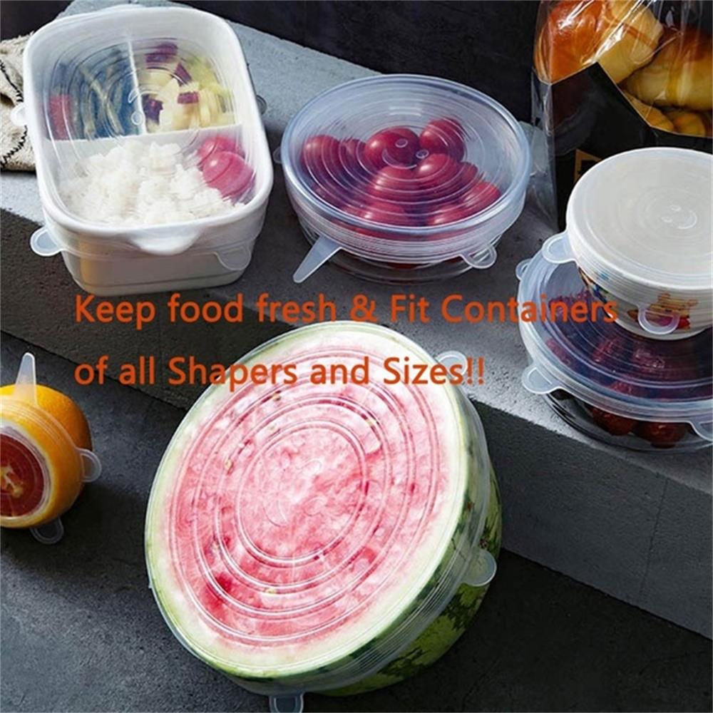 Deik 12 unids/set de tapas de silicona Universal para alimentos tapas de silicona para utensilios de cocina olla reutilizable Stretch tapas para cocina Accesorios