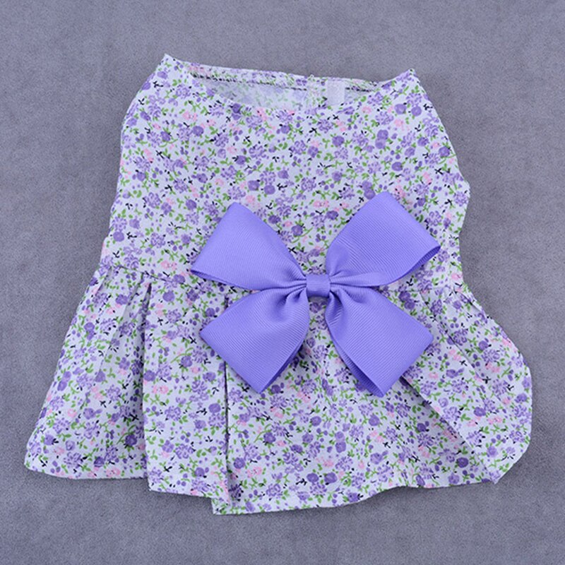 Jupe de chien à nœuds pour chiens | printemps et été, jupe fleurie à la , vêtements pour chiens, vêtements pour chiots de ,: VIOLET / L
