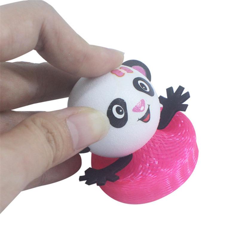 1Pc Kinderen Grappig Bounce Pop Speelgoed Panda Pop Creatieve Lente Hele Persoon Speelgoed Leisure Voor Kids Willekeurige Kleur