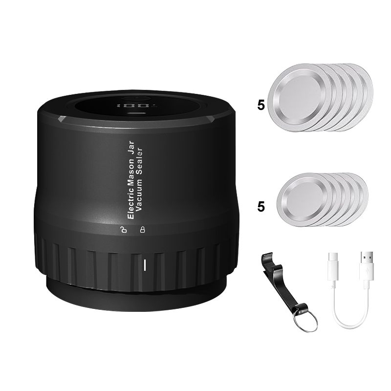 Elektrische Mason Jar Vacuum Sealer Oplaadbare draadloze automatische Jar Sealer voor voedselopslag en fermentatie met Mason Jar-deksel: Rose Gold