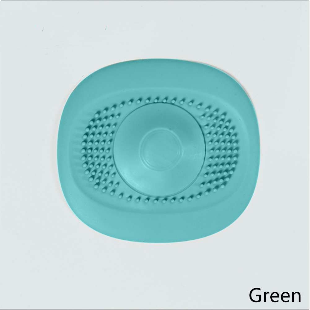 Siliconen Douche Afvoer Gootsteen Filter Haar Catcher Stopper Badkamer Afvoerputje Cover Universele Anti-Verstopping Gootsteenzeefje: green