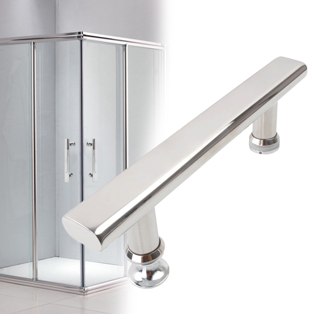 Boutons de poignée de porte de douche pour porte coulissante en verre, main courante de salle de bains, barre d'appui en acier inoxydable chromé, poignée de traction de remplacement de 225mm