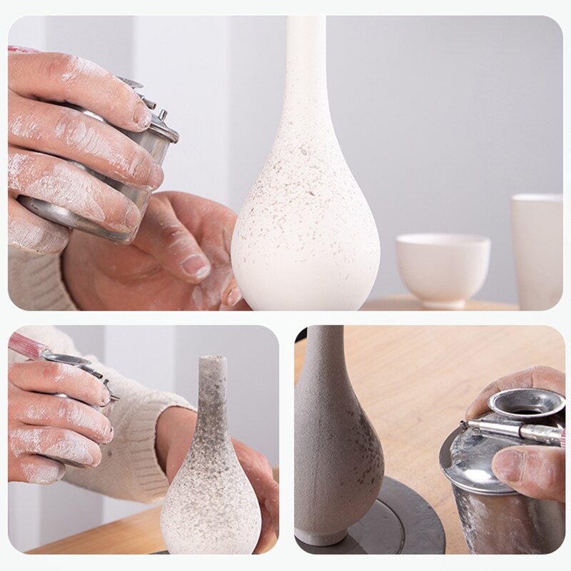 High Stainless Steel Blow glazed Pot Painting Spray Pot Ceramic coloring watering can pottery glaze tool 100/200/300ML