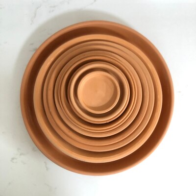 Red pottery flowerpot tray red clay tray pot holder pot base water tray round tray: diameter 9cm