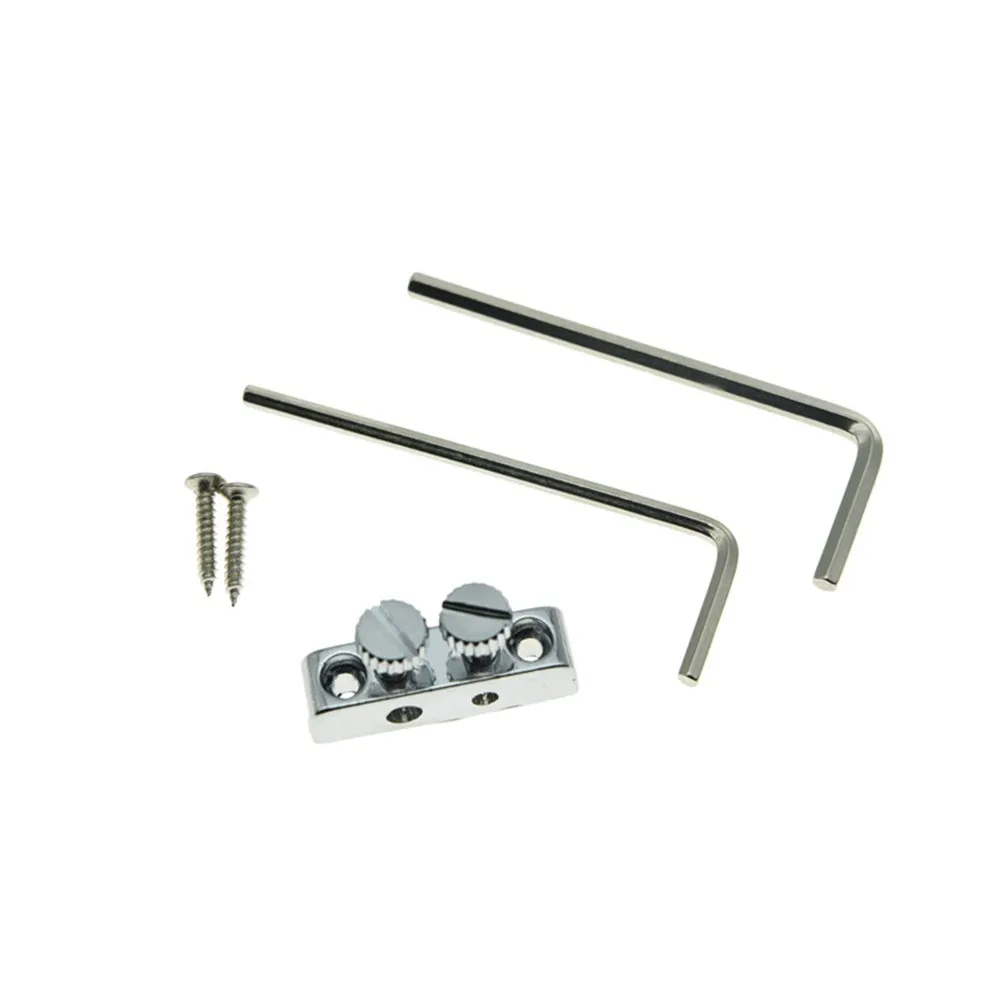 1set Guitar Headstock Mounted Allen Key Wrench Holder Tools For Floyd Rose Tremolo Guitar Bass With Mounting Screws Repair Part: Chrome