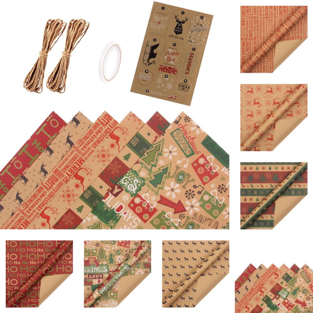 Lightweight Great Single-sided Pattern Packing Paper Paper Christmas Wrapping Paper Attractive for Home