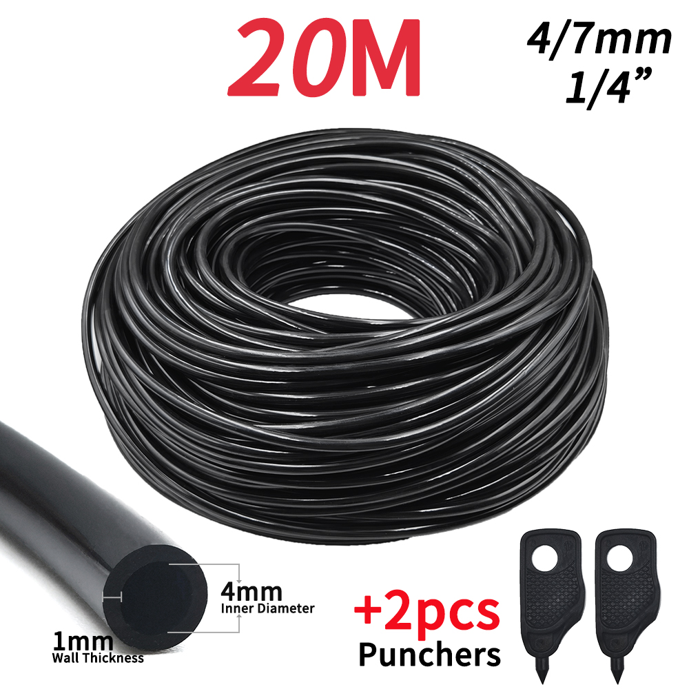 5M-25M DIY Drip Irrigation System Automatic Watering Garden Hose Micro Drip Garden Watering Kits with Adjustable Drippers: Dark Khaki