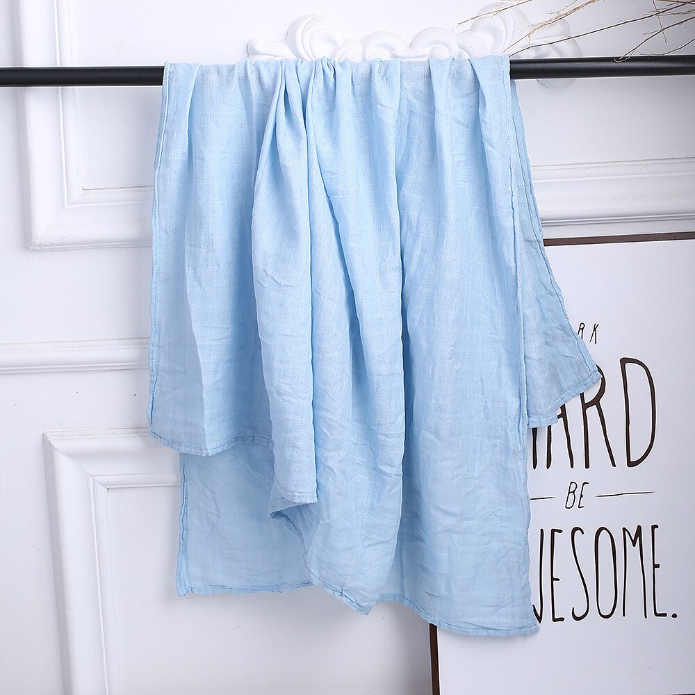 Xcqgh Mousseline Katoenen Baby Inbakeren Deken Bamboe Katoen Inbakeren Wrap Voeden Burp Doek Handdoek Sjaal Baby Spullen 60*60cm: 6 baby blue