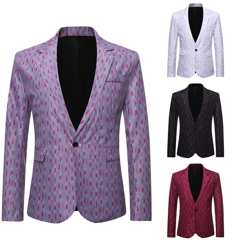 Mens Gedrukt Business Casual Blazer Slim Wedding Party Stijlvol Blazers Voor Mannen Jasje Blazers Mannen Pakken
