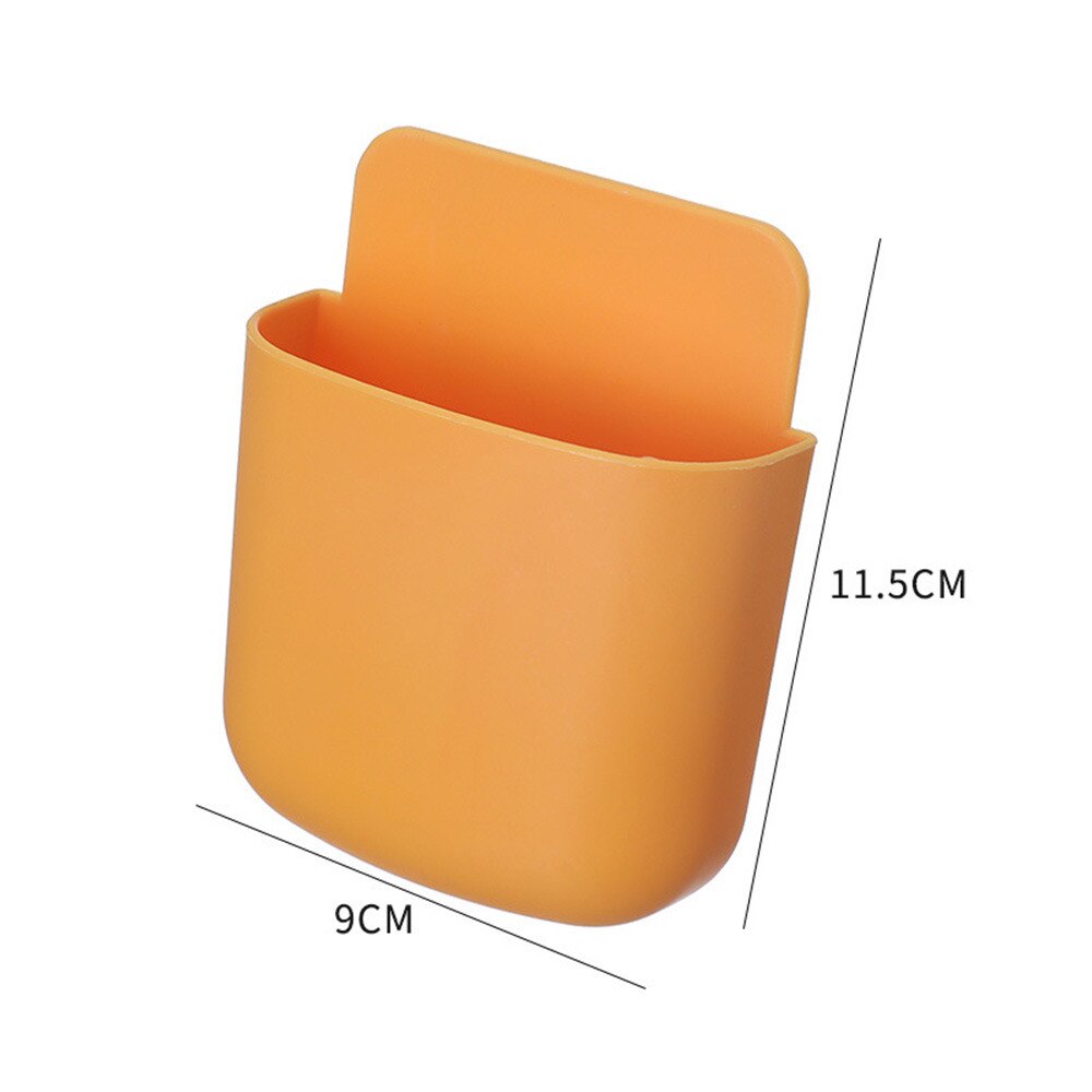 Wall Mounted Storage Box Mobile Phone Plug Holder Stand Rack Remote Control Storage Organizer Case For Air Conditioner TV: orange