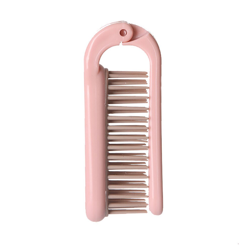 1pc Faltbare Haar Kamm Tragbare Reise Eisstockschießen Gerade Haar Pinsel Weiche Zahn Anti Statische Kopf Massagegerät Haar Styling Mithelfer: Rosa