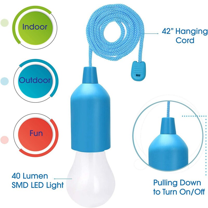 Portable LED Bulb Light Hanging Lamp Drawstring Lights Tent Camping Bulb Night Light Lantern For Parties Weddings Festivals BBQ