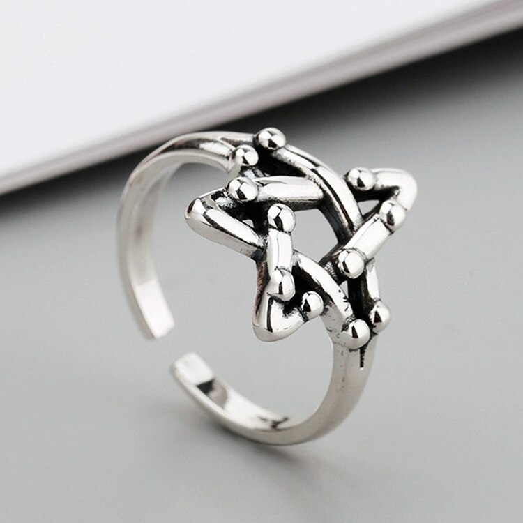 Gothic Star David Ringen Voor Vrouwen Charm Engagement Sieraden Meisjes Open Finger Knuckle Rings 2022