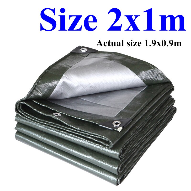 Lona de PE impermeable para jardín, toldo para exteriores, vela de sombra, barco de Camping, camión, dosel de suelo, casa de mascotas, tela impermeable: 2x1m