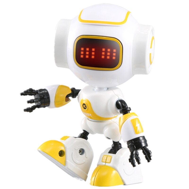 Mini Robot eléctrico con Control táctil para niños, juguete de aleación con ojos LED,