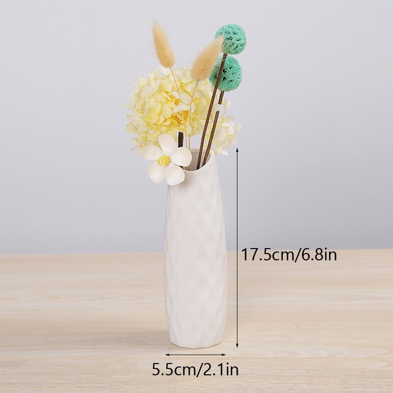 Vilead Keramik Weiß Vase nordisch Minimalismus Stil Kleine Elegante Vasen für Tisch Wohnzimmer Büro Balkon Ornamente für Hause: D