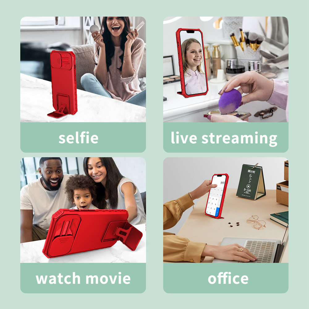 Shockproof Case for Motorola MOTO G52 G42 G22 G82 Push Pull Camera Protection Live Stand Phone Cover for MOTO G50 5G E32