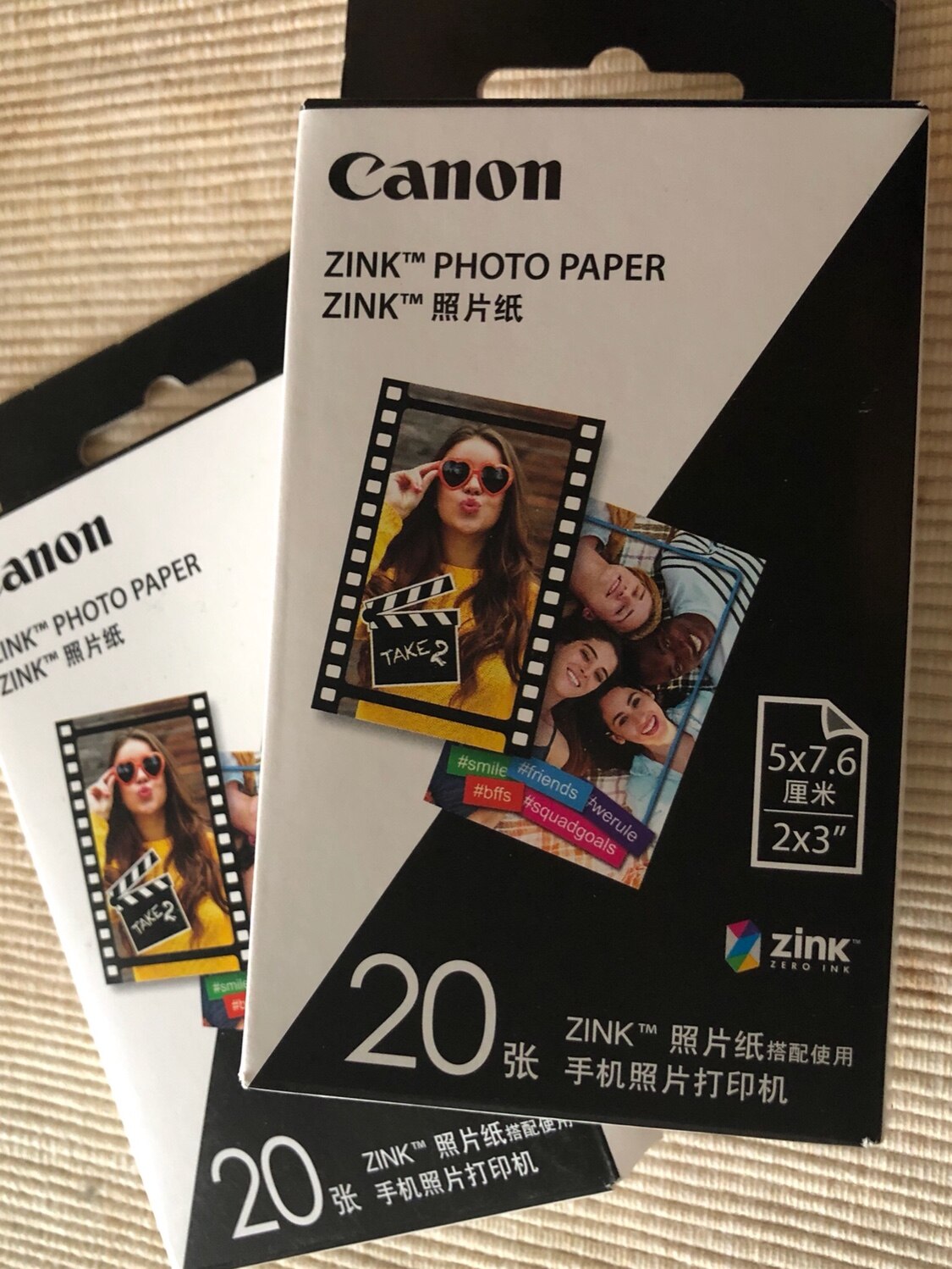 Fotopapper för canon  pv 123 skrivare 20 st 2 x 3 tum  zp 2030 självhäftande fotopapper med ett smart ark 5 x 6.7cm