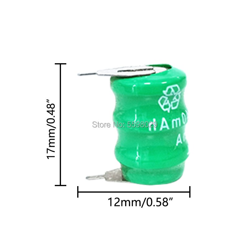 40mAh 3.6V Ni-MH Li-Po Lithium Li-polymer Bateria Batteries Rechargeable Button Coin Cell Battery With Solder Pins
