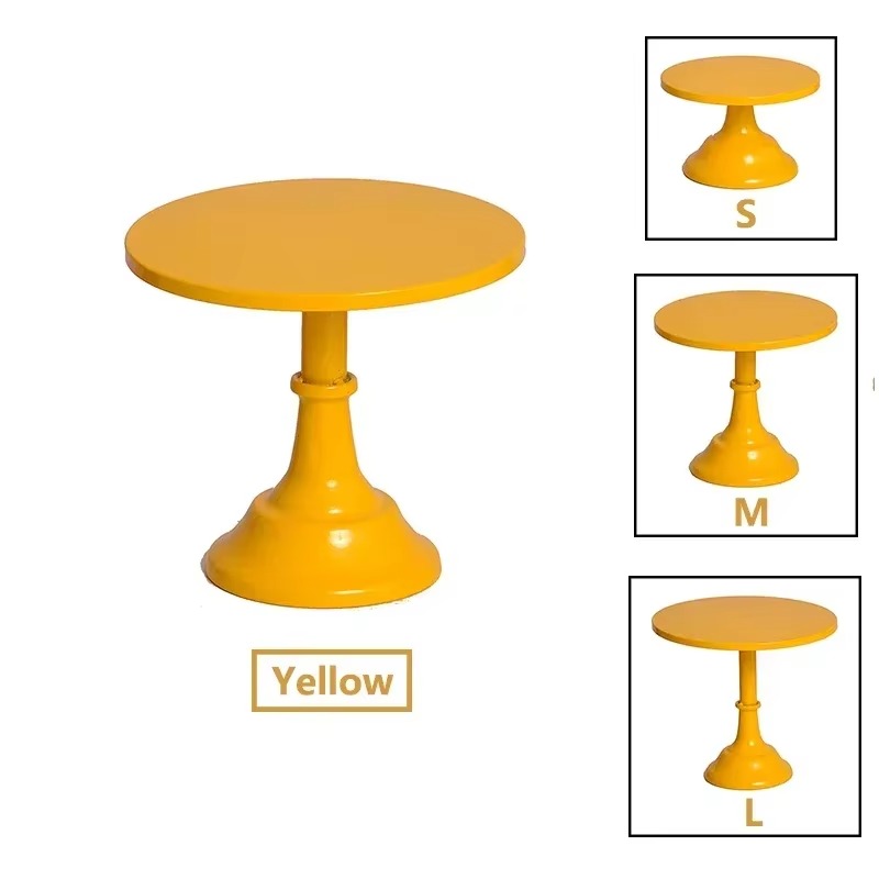 Cake Stand Home Party Dessert Table Display Rack Dessert Cake Tray Cold Meal Tea Break Table Afternoon Tea Center Rack Metal: Yellow / 10 Inches
