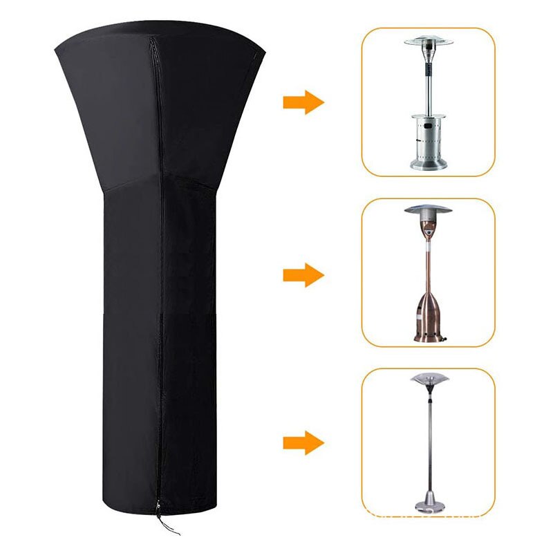 Patio Heater Cover Waterdicht Stand-Up Heater Cover Met Rits Heavy Duty Oxford Doek Anti-Uv Voor Outdoor Zwart Knuffel-De