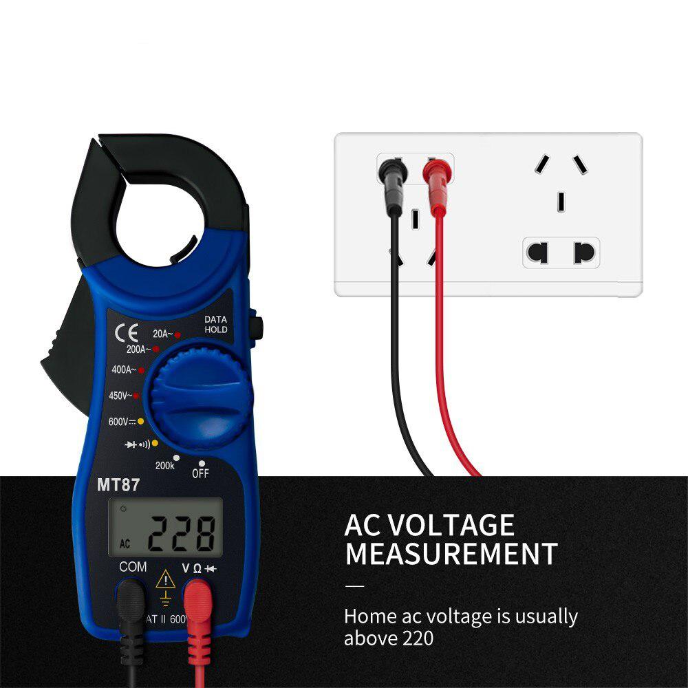 Draagbare  mt87 digitale stroomtang multimeter gelijkstroom wisselstroom spanning tang weerstand amp ohm tester elektronische
