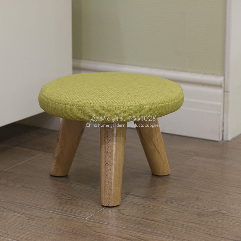 Simple and Stylish Solid Color Stool Household Wood Shoes Stool Round Cute Childrens Stool 29x29x30cm Dotomy Kids Stool