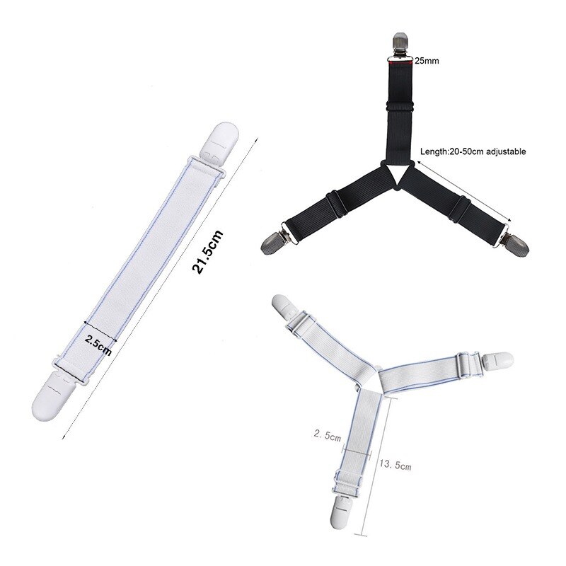 BedSheet 4Pcs/set Elastic Bed Sheet Strong Clip Grippers Bed Sheet Adjustable Bed Sheet Clip Bed sheet Belt Fastener Mattress