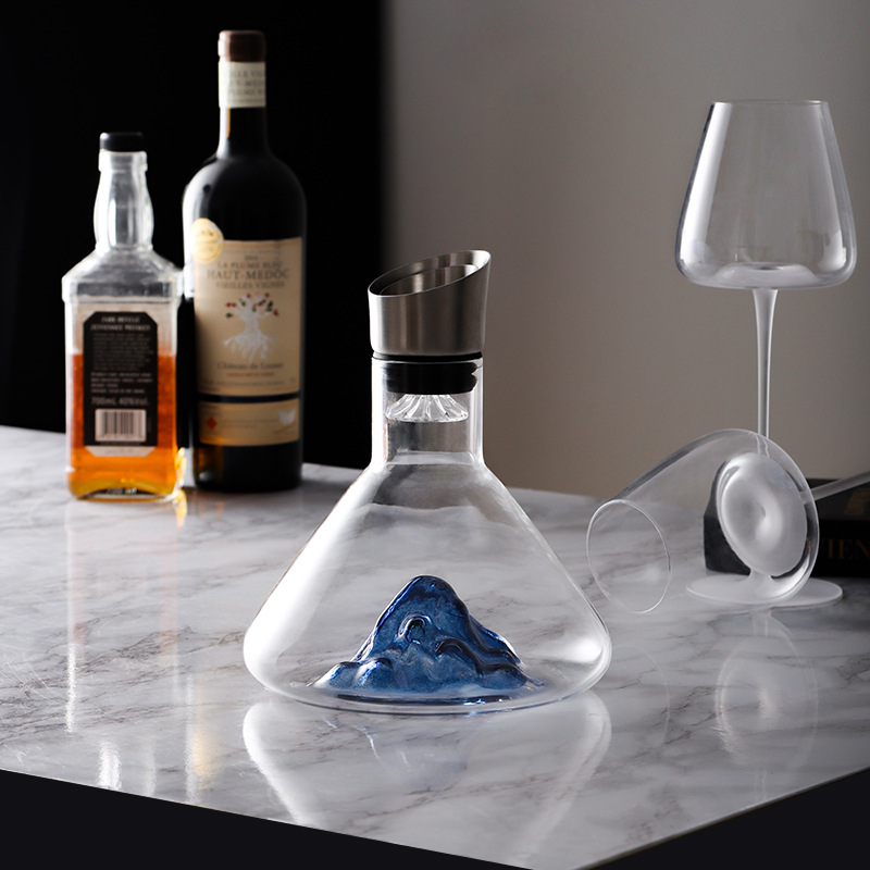 1.5L Iceberg Decanters Built-in Aerator Pourer Wine Decanter Carafe Red Wine Decanter Hand-blown Crystal Glass Wine Accessories