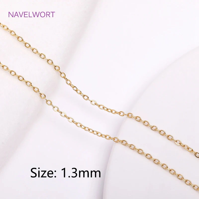 Multi tipos de cadenas finas chapadas en oro Real, cadena a granel para fabricación de joyería, manualidades DIY, para hacer joyería al por mayor: M / Verde