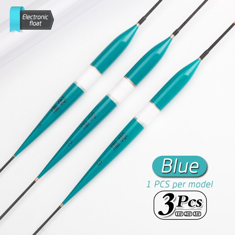 3pcs/lot Luminous Electronic Fishing Float Fishing Tackle Fishing Float Long Tail Night Float: Blue