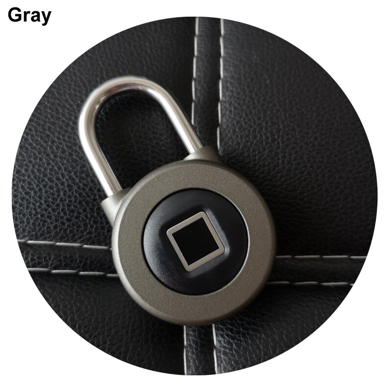 Smart Bluetooth Padlock Fingerprint and Phone APP Unlock Waterproof IP66 Security Door Lock For Luggage/Cabinet/Drawer/Bike M3: Gray
