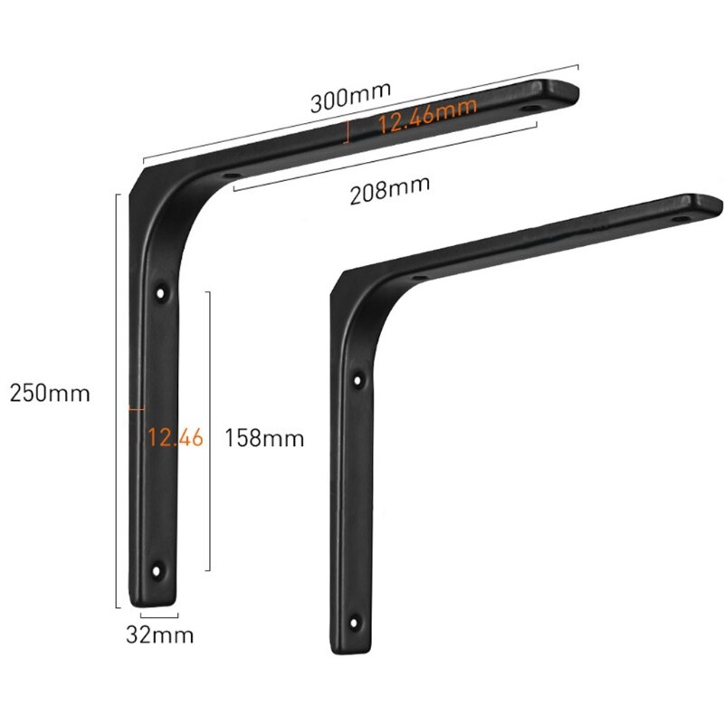 2pcs Shelf Brackets Thicken Iron L-Shaped Right Angle Corner Brace for Wall Hanging Furniture Connector Industrial Decorative: green