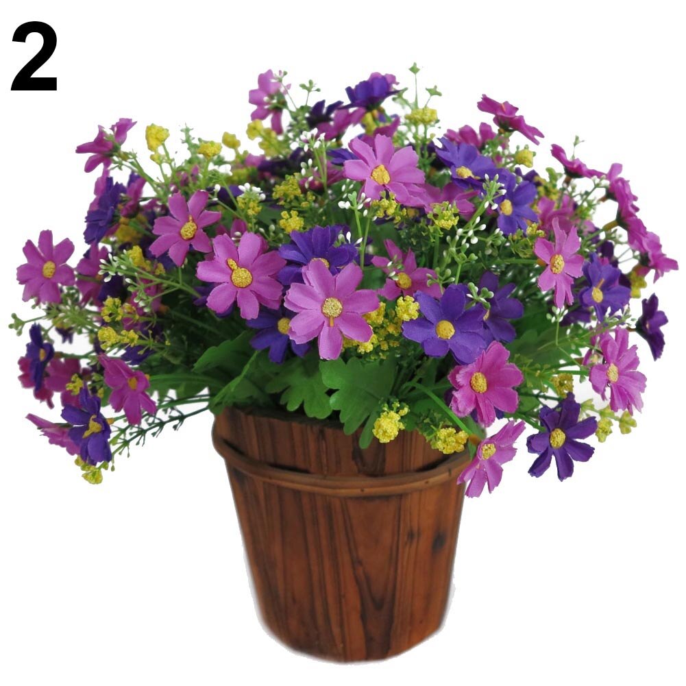1 Bouquet 28 Heads Cute Silk Daisy Drtificial Decorative Flower Wedding Flower Bouquet Home Room Table Decoration: Purple