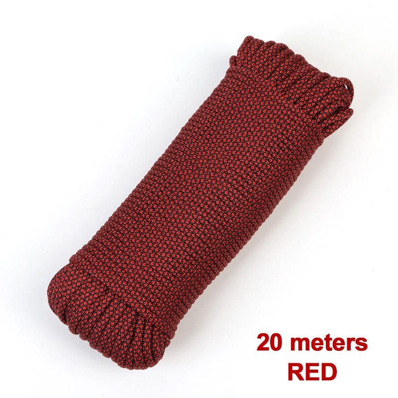 20M 9-Core 180G Paracord Parachute Cord Lanyard Tent Touw Veiligheid Guyline Voor Wandelen Camping Klimmen Mountaintraining