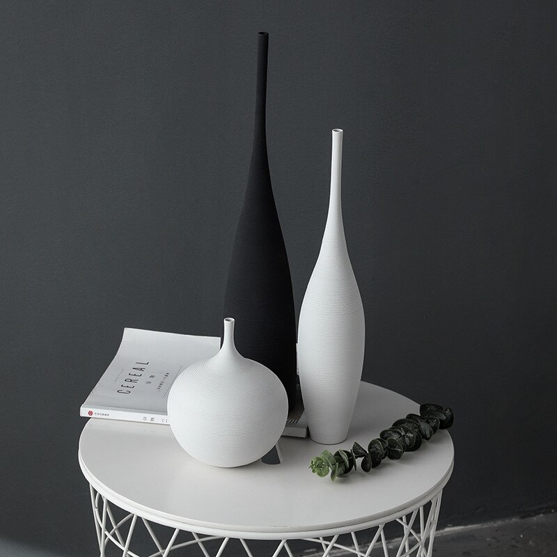Vilead moderne zen porcelænsvase keramisk urtepotte stue boligindretning kontor interiør nordisk indretning ornamenter håndværk