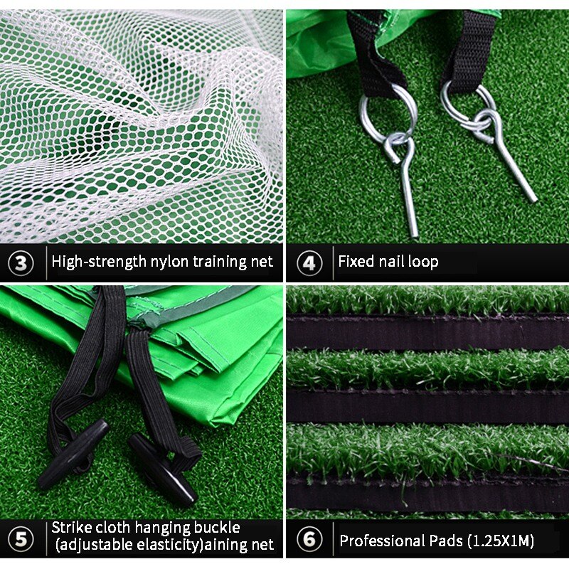 2 x 1.4m golfnetten golf chipping oefennet draagbare golf swing oefenkooi binnen buiten training raken doel
